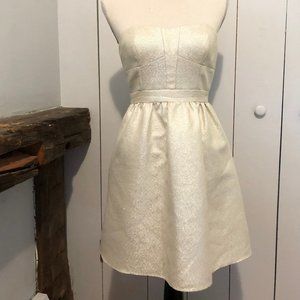 Aqua Brand Light Gold Strapless Mini Dress